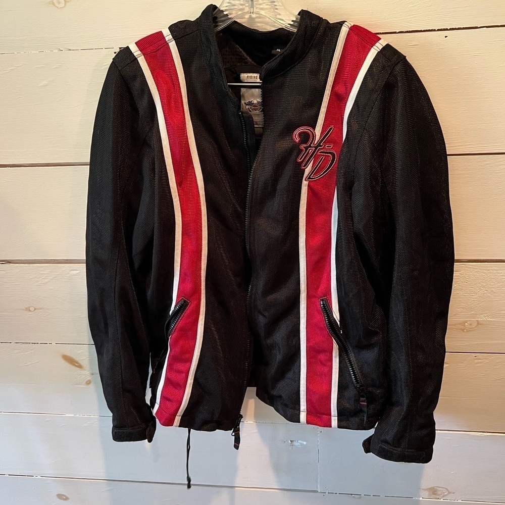 Women’s XL Harley Davidson Black and Red Riding Jacket, EUC, HD, Hog, biker - Picture 1 of 14